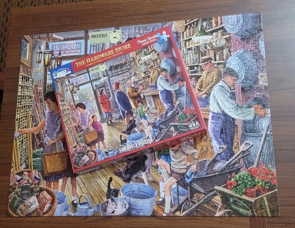 White Mountain The Hardware Store 500 Piece Jigsaw Puzzle Architecture Cardboard